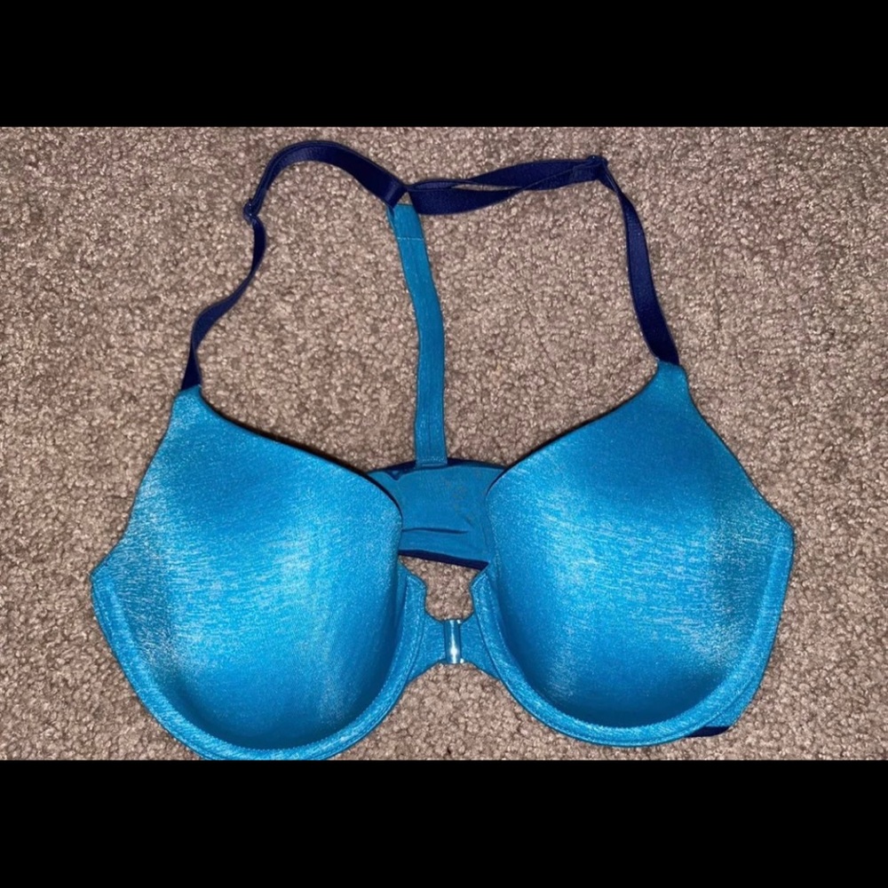 34D VS Blue Racerback Bra